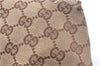 Authentic GUCCI Eclipse Hand Tote Bag GG Canvas Leather 120844 Brown Ivory J9633