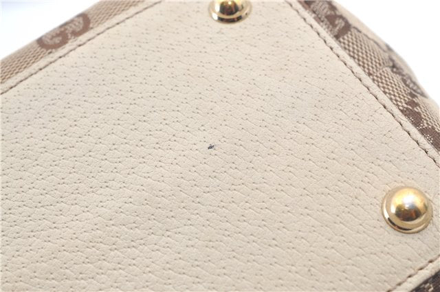 Authentic GUCCI Eclipse Hand Tote Bag GG Canvas Leather 120844 Brown Ivory J9633