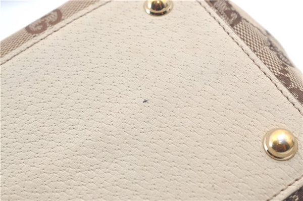 Authentic GUCCI Eclipse Hand Tote Bag GG Canvas Leather 120844 Brown Ivory J9633