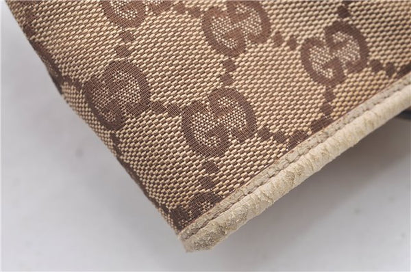 Authentic GUCCI Eclipse Hand Tote Bag GG Canvas Leather 120844 Brown Ivory J9633