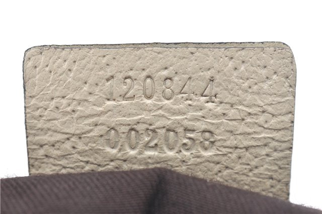 Authentic GUCCI Eclipse Hand Tote Bag GG Canvas Leather 120844 Brown Ivory J9633