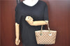 Authentic GUCCI Eclipse Hand Tote Bag GG Canvas Leather 120844 Brown Ivory J9633