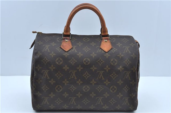 Authentic Louis Vuitton Monogram Speedy 30 Hand Boston Bag Purse M41526 LV J9634