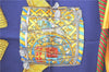 Authentic HERMES Carre 90 Scarf "LES TAMBOURS" Silk Navy Blue J9635