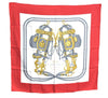 Authentic HERMES Carre 90 Scarf "BRIDES de GALA par" Silk Red Box J9636