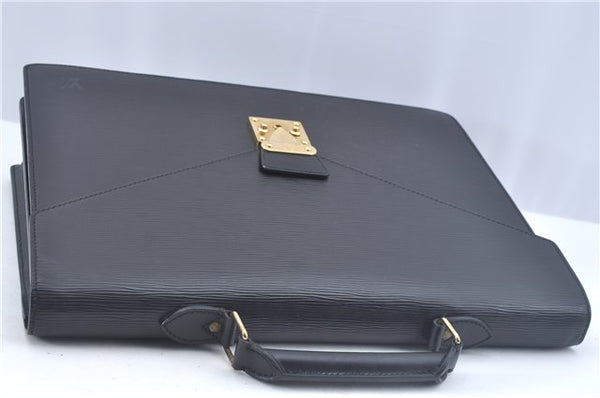 Authentic Louis Vuitton Epi Serviette Ambassadeur Black M54412 Briefcase J9639