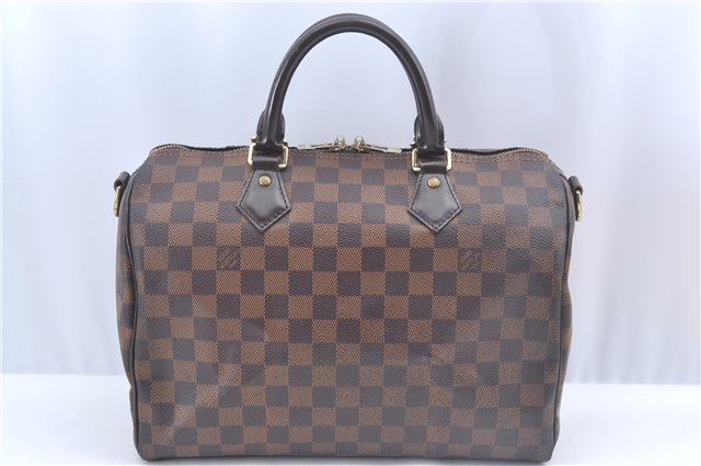 Authentic Louis Vuitton Damier Speedy Bandouliere 30 Hand Bag N41367 LV J9641