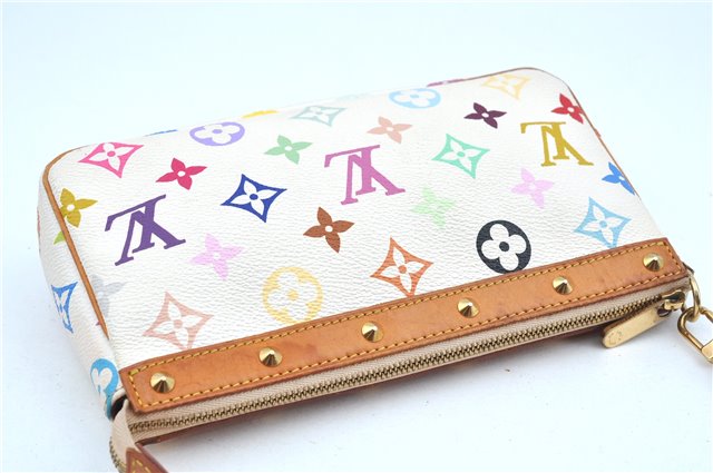 Louis Vuitton Monogram Multicolor Pochette Accessoires Pouch M92649 White J9643