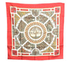 Authentic HERMES Carre 90 Scarf "le songe de poliphile" Silk Red Box J9645