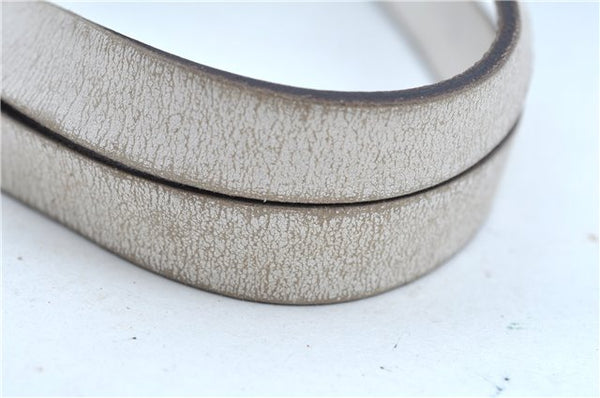 Authentic GUCCI Shoulder Tote Bag Purse GG Canvas Leather 107757 White J9650