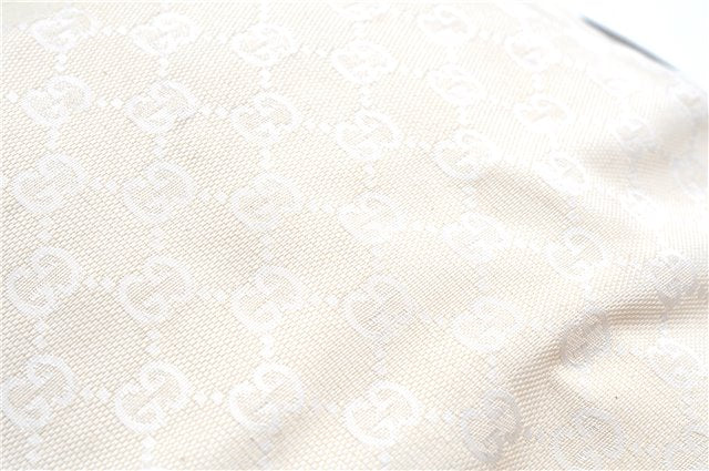 Authentic GUCCI Shoulder Tote Bag Purse GG Canvas Leather 107757 White J9650