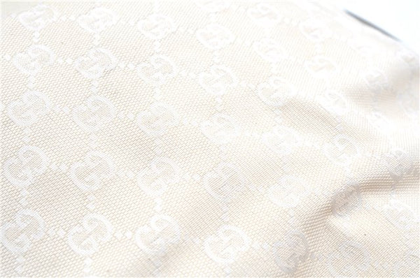 Authentic GUCCI Shoulder Tote Bag Purse GG Canvas Leather 107757 White J9650