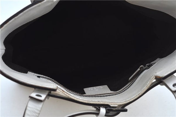 Authentic GUCCI Shoulder Tote Bag Purse GG Canvas Leather 107757 White J9650