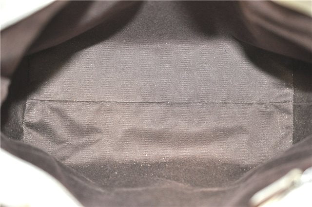 Authentic GUCCI Shoulder Tote Bag Purse GG Canvas Leather 107757 White J9650