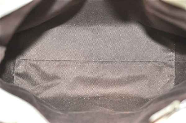 Authentic GUCCI Shoulder Tote Bag Purse GG Canvas Leather 107757 White J9650