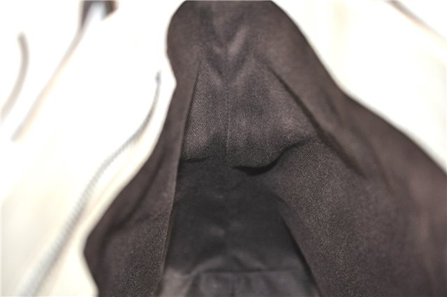 Authentic GUCCI Shoulder Tote Bag Purse GG Canvas Leather 107757 White J9650