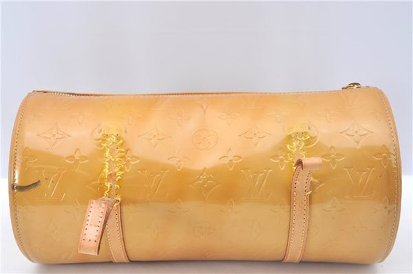 Authentic Louis Vuitton Vernis Bedford Hand Bag Yellow M91006 LV Junk J9652