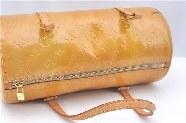 Authentic Louis Vuitton Vernis Bedford Hand Bag Yellow M91006 LV Junk J9652