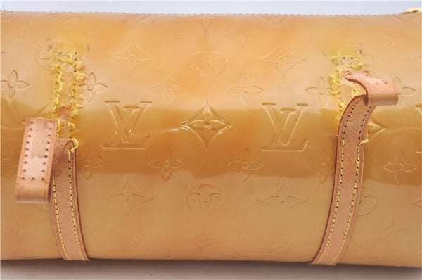 Authentic Louis Vuitton Vernis Bedford Hand Bag Yellow M91006 LV Junk J9652