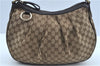 Authentic GUCCI Sukey Shoulder Tote Bag GG Canvas Leather 362726 Brown J9656