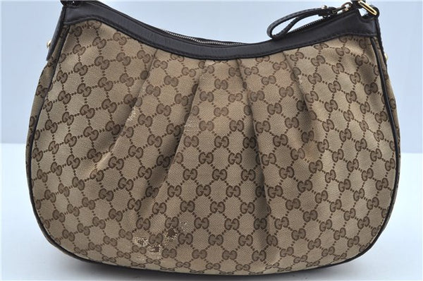 Authentic GUCCI Sukey Shoulder Tote Bag GG Canvas Leather 362726 Brown J9656
