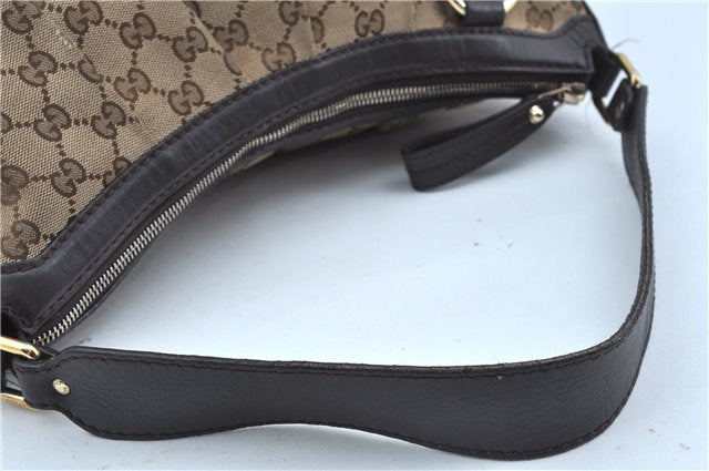 Authentic GUCCI Sukey Shoulder Tote Bag GG Canvas Leather 362726 Brown J9656