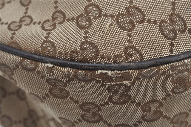 Authentic GUCCI Sukey Shoulder Tote Bag GG Canvas Leather 362726 Brown J9656