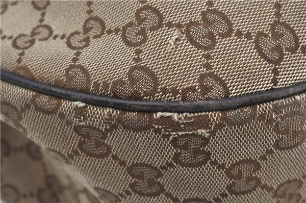 Authentic GUCCI Sukey Shoulder Tote Bag GG Canvas Leather 362726 Brown J9656
