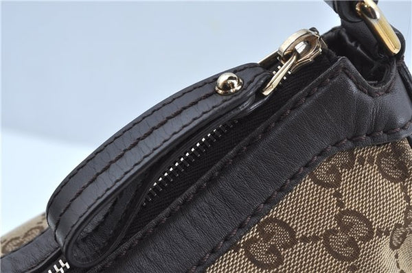 Authentic GUCCI Sukey Shoulder Tote Bag GG Canvas Leather 362726 Brown J9656