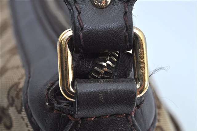 Authentic GUCCI Sukey Shoulder Tote Bag GG Canvas Leather 362726 Brown J9656