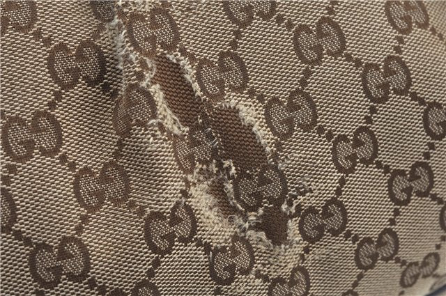 Authentic GUCCI Sukey Shoulder Tote Bag GG Canvas Leather 362726 Brown J9656