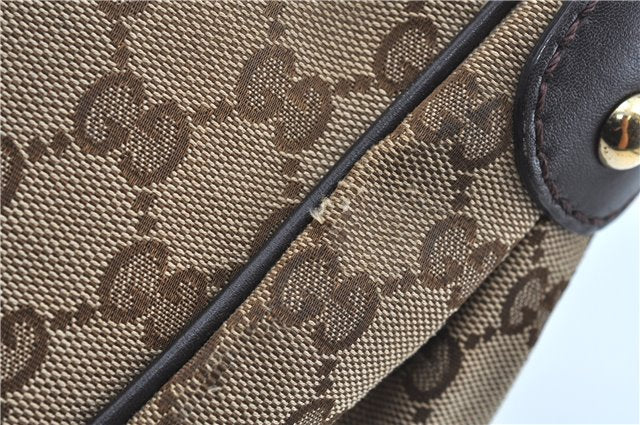 Authentic GUCCI Sukey Shoulder Tote Bag GG Canvas Leather 362726 Brown J9656