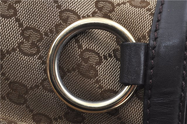 Authentic GUCCI Sukey Shoulder Tote Bag GG Canvas Leather 362726 Brown J9656