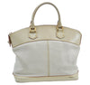 Authentic Louis Vuitton Suhali Lockit MM Hand Bag White Ivory M91874 LV J9667