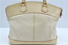 Authentic Louis Vuitton Suhali Lockit MM Hand Bag White Ivory M91874 LV J9667