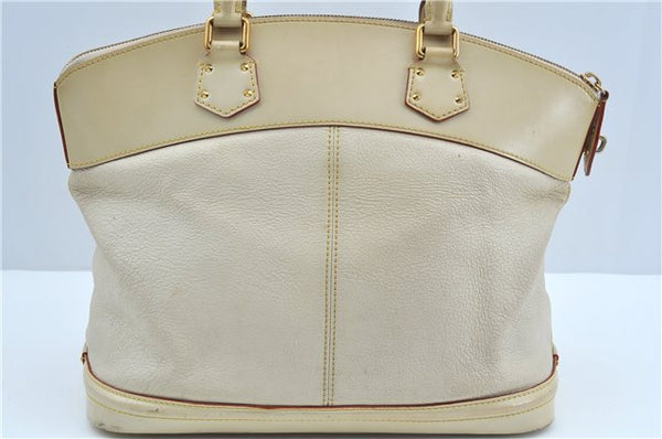 Authentic Louis Vuitton Suhali Lockit MM Hand Bag White Ivory M91874 LV J9667