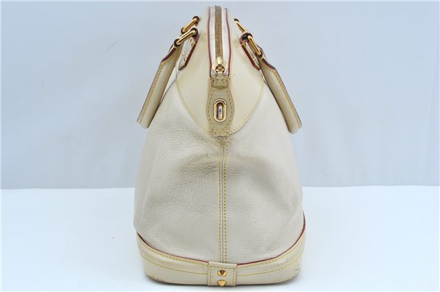 Authentic Louis Vuitton Suhali Lockit MM Hand Bag White Ivory M91874 LV J9667