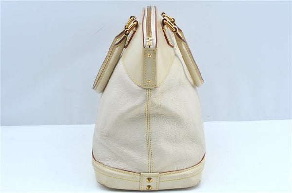 Authentic Louis Vuitton Suhali Lockit MM Hand Bag White Ivory M91874 LV J9667