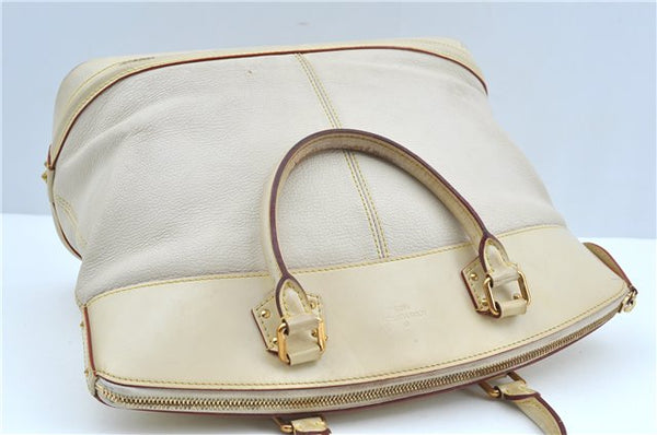 Authentic Louis Vuitton Suhali Lockit MM Hand Bag White Ivory M91874 LV J9667