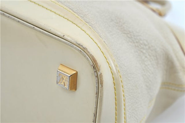 Authentic Louis Vuitton Suhali Lockit MM Hand Bag White Ivory M91874 LV J9667