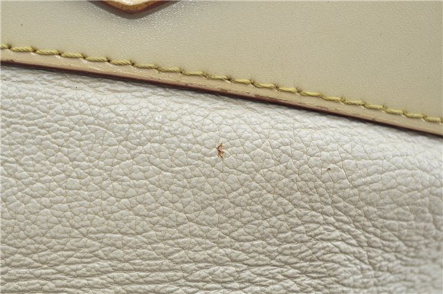 Authentic Louis Vuitton Suhali Lockit MM Hand Bag White Ivory M91874 LV J9667