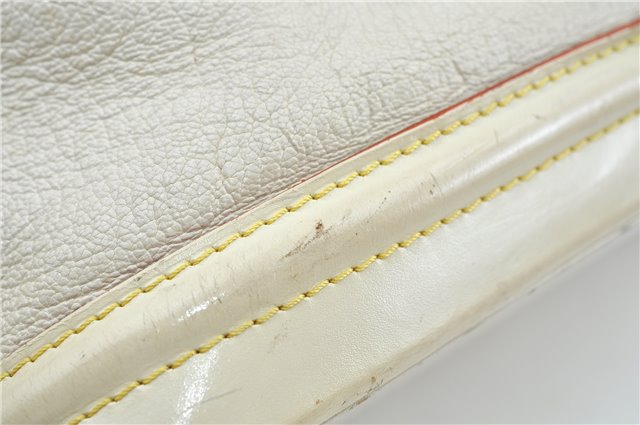 Authentic Louis Vuitton Suhali Lockit MM Hand Bag White Ivory M91874 LV J9667