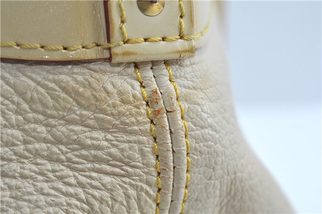 Authentic Louis Vuitton Suhali Lockit MM Hand Bag White Ivory M91874 LV J9667