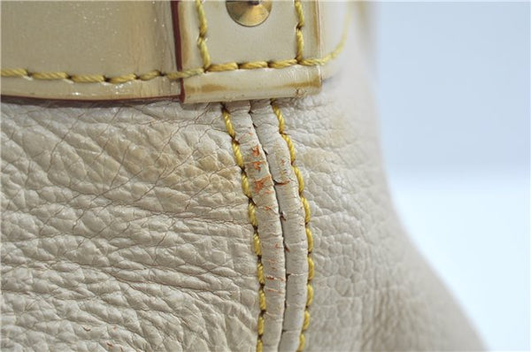Authentic Louis Vuitton Suhali Lockit MM Hand Bag White Ivory M91874 LV J9667