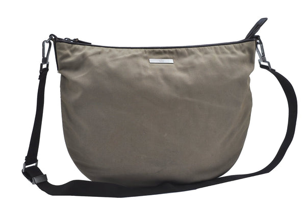 Authentic GUCCI Shoulder Cross Body Bag Nylon Leather 0013311 Khaki Green J9669