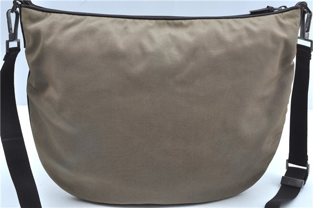 Authentic GUCCI Shoulder Cross Body Bag Nylon Leather 0013311 Khaki Green J9669