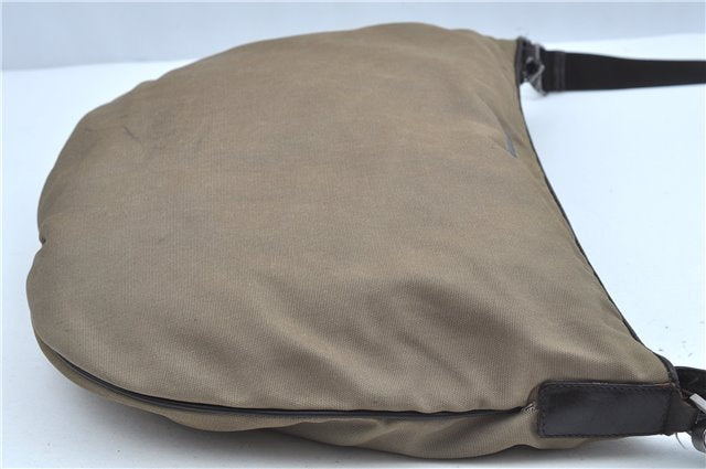 Authentic GUCCI Shoulder Cross Body Bag Nylon Leather 0013311 Khaki Green J9669