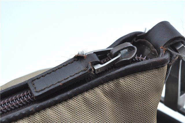 Authentic GUCCI Shoulder Cross Body Bag Nylon Leather 0013311 Khaki Green J9669