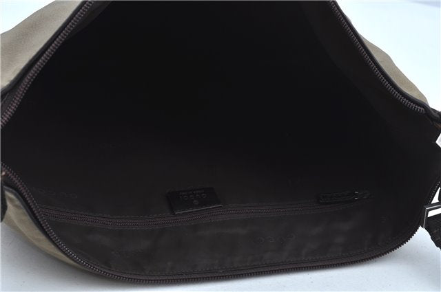 Authentic GUCCI Shoulder Cross Body Bag Nylon Leather 0013311 Khaki Green J9669