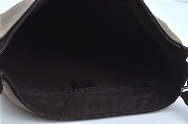 Authentic GUCCI Shoulder Cross Body Bag Nylon Leather 0013311 Khaki Green J9669